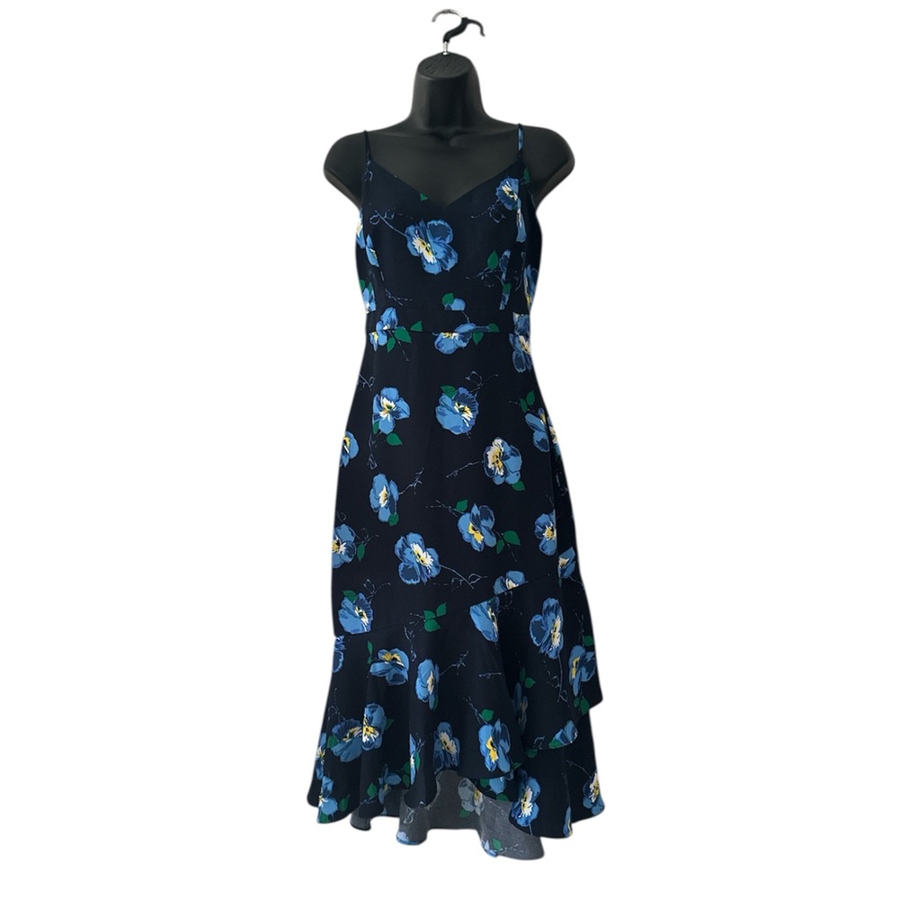 Banana Republic Navy Blue Floral Midi Dress Size 4
